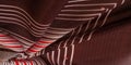 Texture, pattern, collection, silk fabric, brown background with a striped pattern of white and red lines, the Spanish theme, Royalty Free Stock Photo