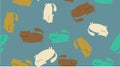 The texture pattern with lots o good kind cats with mustaches, short paws, ears and a tail. Vector illustration