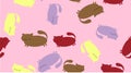 The texture pattern with lots o good kind cats with mustaches, short paws, ears and a tail. Vector illustration