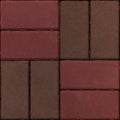 Texture paving stone. Seamless. Fragment. Brown and red color