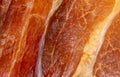 Texture of a piece of smoked pork meat