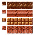 Texture for platformers pixel art vector - brick stone wall