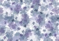 Texture, print for a scarf with watercolor abstract forget-me-nots on a white background