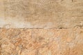 Texture of processed ancient marble block. Traces of ancient Royalty Free Stock Photo