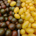 Texture Of Purple And Yellow Cherrytomatoes