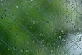 Texture of rain drops on glass window Royalty Free Stock Photo