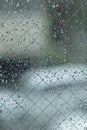 Texture of rain drops on glass window Royalty Free Stock Photo