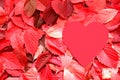 Texture red autumn leaves and shape heart Royalty Free Stock Photo