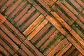 Texture of red brick floor