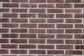 Texture of a red brick wall laid with white cement Royalty Free Stock Photo