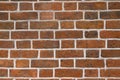 Texture of a red brick wall laid with white cement Royalty Free Stock Photo