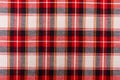 Texture of red checkered fabric. Checkered cotton background Royalty Free Stock Photo