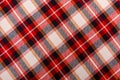 Texture of red checkered fabric. Checkered cotton background Royalty Free Stock Photo