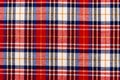 Texture of red checkered fabric. Checkered cotton background Royalty Free Stock Photo