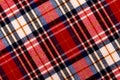 Texture of red checkered fabric. Checkered cotton background Royalty Free Stock Photo