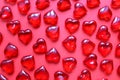 Texture red hearts on a red background Royalty Free Stock Photo