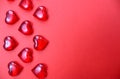 Texture red hearts on a red background Royalty Free Stock Photo