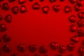 Texture red hearts on a red background Royalty Free Stock Photo