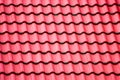 The texture of the red tile roof