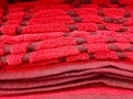 The Texture Of The Red Towel Fibers Royalty Free Stock Photo