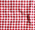 Texture of a red and white checkered picnic blanket. Royalty Free Stock Photo