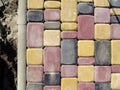 Bright colorful blank paving background, top view Royalty Free Stock Photo