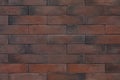 Texture of reddish-brown rectangular bricks wall, Royalty Free Stock Photo