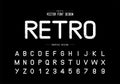 Texture retro font and alphabet vector, Rough typeface letter and number design Royalty Free Stock Photo