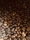 Texture of roasted ready to drink coffee close-up
