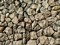 Texture of a rock wall built with the ancient dry stone technique. Royalty Free Stock Photo