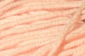 The texture of the rope pink in a skein. Abstract background.A skein of pink thick thread very close Royalty Free Stock Photo