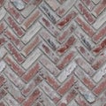 Texture rough red_brick pavement . High resolution Royalty Free Stock Photo