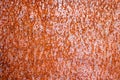 Texture of rusty brown old shabby oxidized metal, iron with bulges, pits and patterns Royalty Free Stock Photo