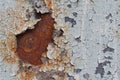 Texture of rusty iron surface with cracked paint Royalty Free Stock Photo