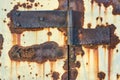 Texture of rusty metal from an abandoned factory. Russia Moscow Royalty Free Stock Photo