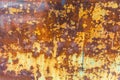 Texture rusty metal wall with peeling paint. Abstract. Royalty Free Stock Photo