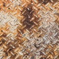 Texture of rusty old diamond plate metal Royalty Free Stock Photo