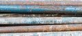 Texture of rusty and stained iron pipes