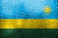 Texture of Rwanda flag on the glass Royalty Free Stock Photo