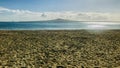 Sky, sea, and sand beach of Mission Bay. Landscape. Royalty Free Stock Photo