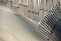 Texture of sand and fences Royalty Free Stock Photo