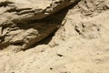 The texture of the sand. Sand quarry