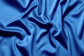 The texture of the satin fabric of blue color for the background Royalty Free Stock Photo