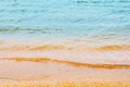 Texture of sea water with a fragment of a small shell rock near the shore