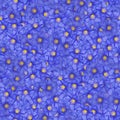 texture of a seamless flower pattern. blue flax. decorative design elements Royalty Free Stock Photo