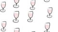 Texture, seamless pattern of beautiful hand-drawn watercolor wine glasses. The background. Vector illustration Royalty Free Stock Photo