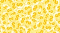 Texture seamless pattern of metal iron gold orange yellow coins money round abstract dollars. The background. Vector illustration Royalty Free Stock Photo