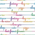 Texture - Seamless pattern - multicolored bright letters on a white background
