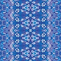 Texture seamless vector pattern arabesque from blue and white oriental tiles, ornaments doodle Royalty Free Stock Photo