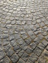 Texture of a shabby pavement of cobblestones Royalty Free Stock Photo